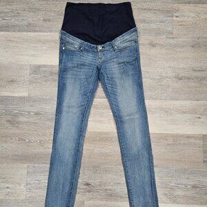 H&M Mama Slim High Rib Maternity Jeans Blue Wash Size 10